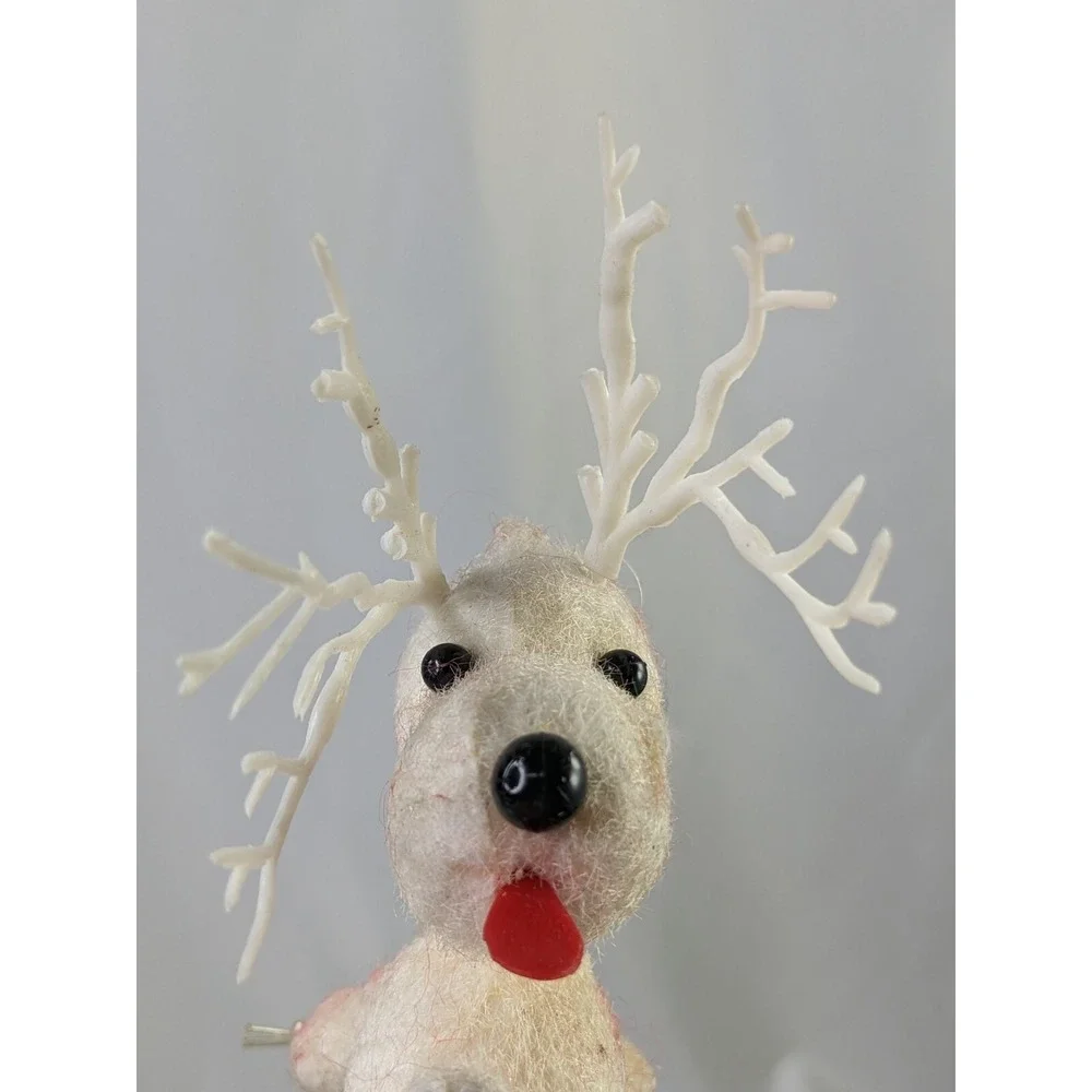 Flocked Beagle‎ Dog Reindeer Plastic Ornament Lot